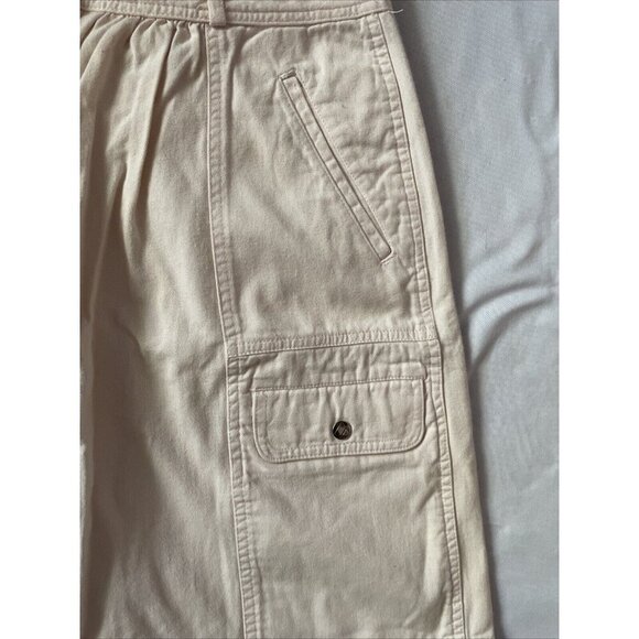 Lizwear Womens Beige Cargo Skort Size 14 100% Cotton Double Snap Zipper Closure - Picture 3 of 8